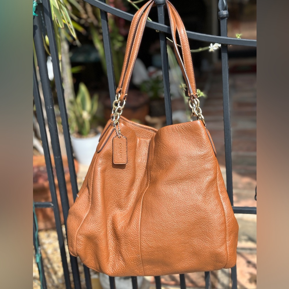 Coach Madison Phoebe Tan Leather Shoulder Bag with Dust Bag
